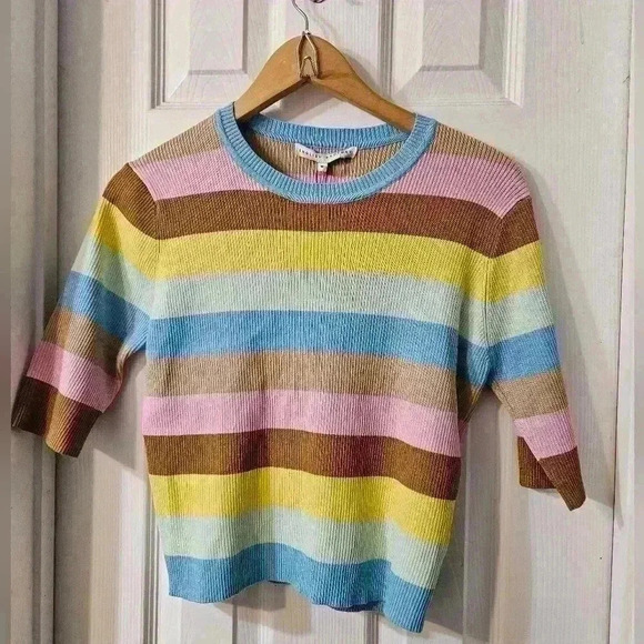 NWT ENGLISH FACTORY Multi Color Stripe Sweater - Picture 2 of 5